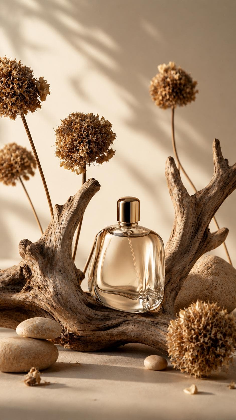 Aroma hangat dengan botol emas